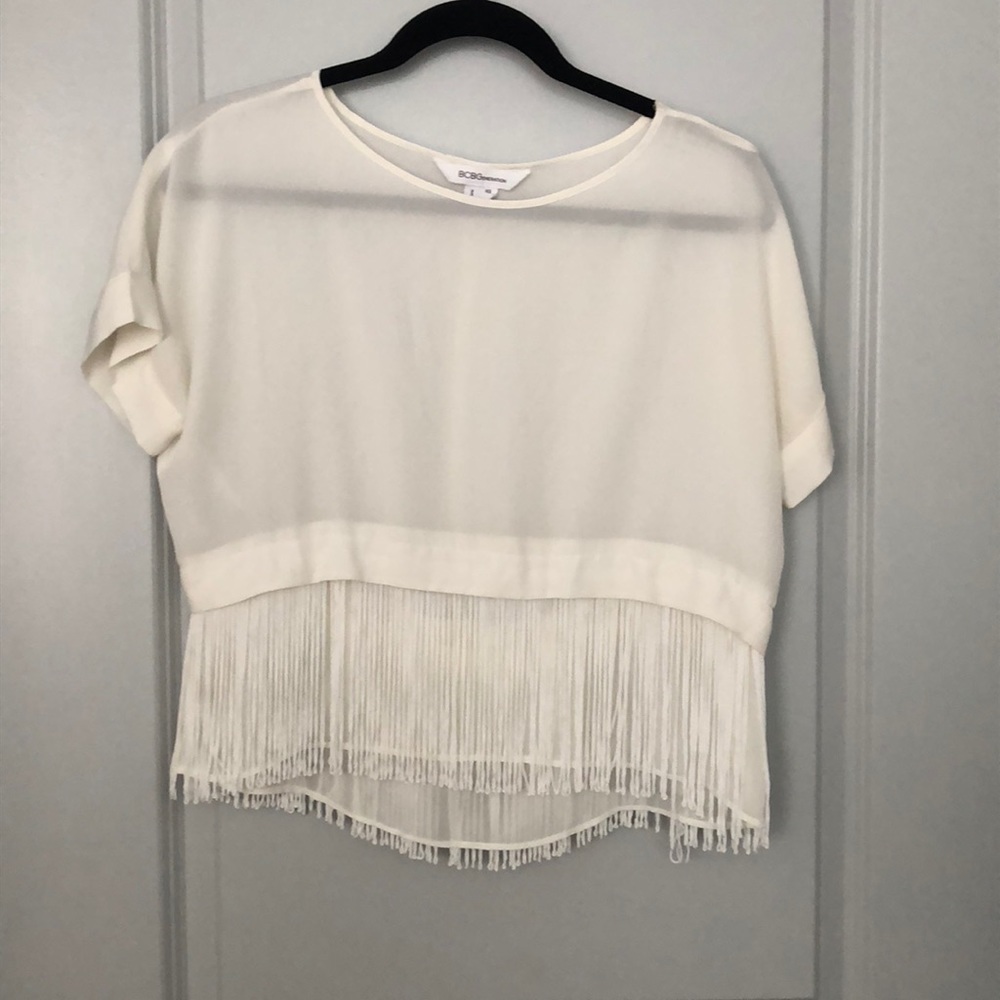 BCBGeneration Fringe Sheer Shirt